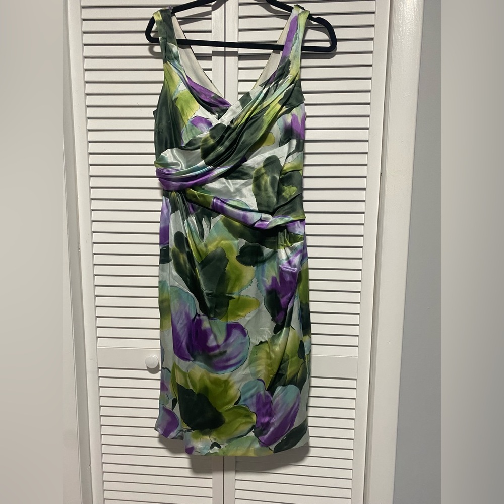 Suzy Chin for Maggy Boutique Floral Silky Dress Size 12